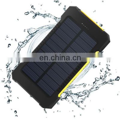 Bulk cheap high capacity 5V 2A 10000Mah solar powerbank 10000Mah portable mobile phone charger with LED light powerbank