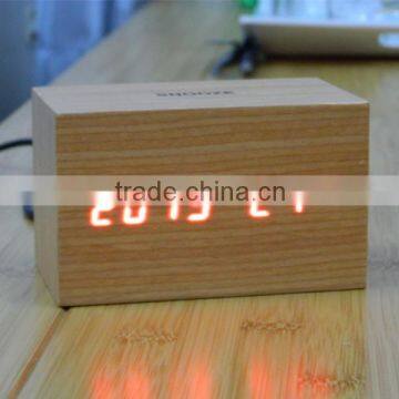 LED Wooden Table Clock With Touch Function for Snooze photo-5