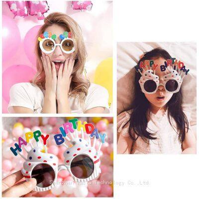 Colorful Plastic Birthday Sunglasses Photo Booth Props for Children's Party Supplies