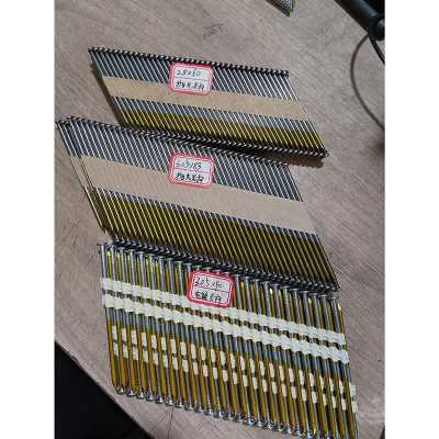 Industrial Steel Wire Collated Framing Staples 30 34 Degree Clipped Head Ring Paper Strip Nailer Diamond-Coated Wood Door Coil photo-1