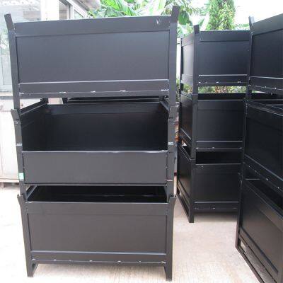Factory Wholesale Logistics Turnover Box Iron Steel Folding Material Box