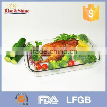 New Style Large Rectangle Quarzt Microwave Safe Glass Plate photo-2