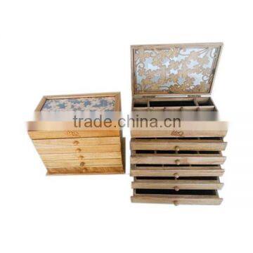 Custom Small Pine Luxury Jewelry Boxes Wholesale Wood photo-3