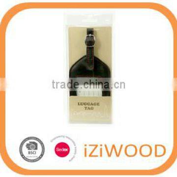 PERSONALIZED Leather Luggage Tag With Coloured Stitching