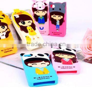 fashion cheap silicon case for iphone 4 case, custom 3d silicone animal case for iphone 5, animal silicone phone case