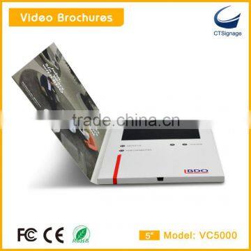 Customized 5 inch digital video card