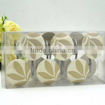 Oval leaves Polyresin bathroom Shower curtain hooks