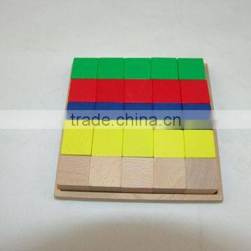 Preschool Educational Teaching Aids Wooden Toy 25pcs Cubes With Tray Education Sets photo-4