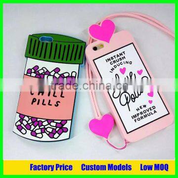 Chill pills design Silicone mobile phone case for apple iphone 5 6 6plus price 1.5usd                        
                                                Quality Choice