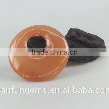 Natural red aventurine donuts pendants, gemstone pendants