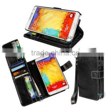 for samsung galaxy note 3 credit card holder case ,folding cover shockproof flip leather case with magnet button