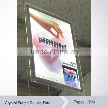 NEW edgelight Crystal frame light box double-sided hang type CF2A silm light box