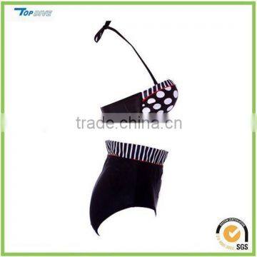 Women Vintage High Waist Bikini Swimsuit Set photo-2