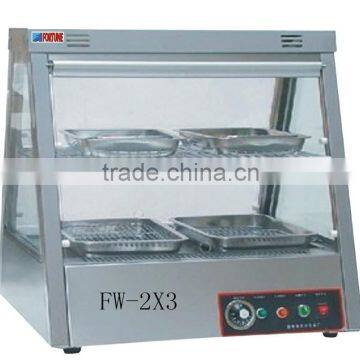 New food display warmer showcase with4 sides glass FW-900B