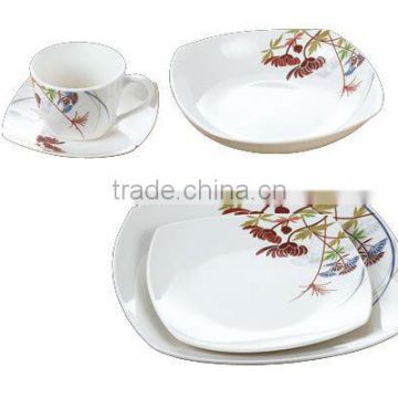 20pcs decal porcelain dinner set for square shape