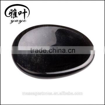 45*35*7mm Wholesale Black Obsidian Worry Stones Massage Stones photo-2