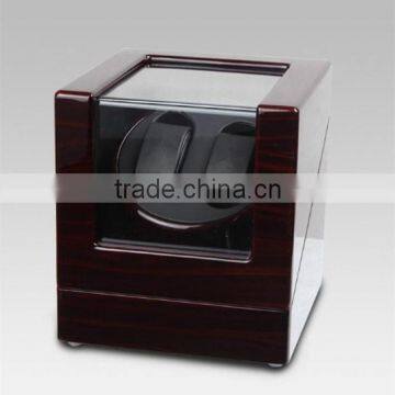 Custom Logo Printed 2 Slot Glossy Wooden Safety Automatic Watch Winder photo-3