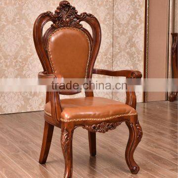 Dining room furniture pictures of antique wooden genuine leather chair