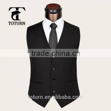 Pop Stylish High Quality Custom Made gem Black Mens Wool Vest