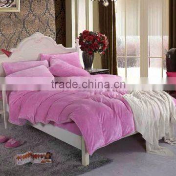 Competitive super soft plain dyed flannel fleece bedding set