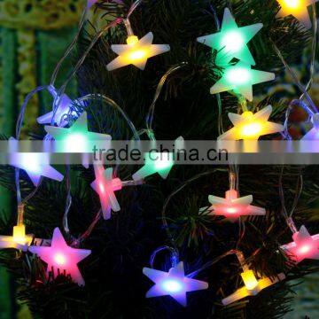 210cm Five-Pointed Flat Star Led Light Lamp AA Battery Christmas String Light Wedding Garden Decoration 20 LEDs Fairy String