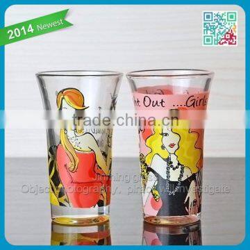 China supplier OEM short whiskey glass with colorful body for drinking wholesale