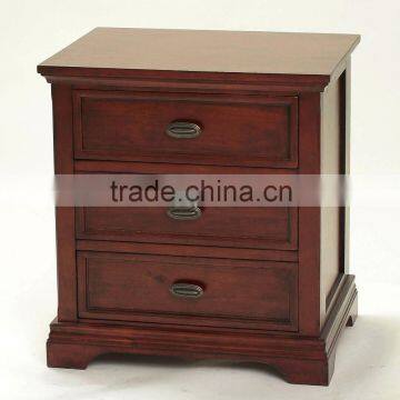 Retro style 3 drawer Chest / brown color bedroom cabinet (DT-1080)