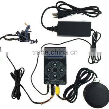 PS108011 Round Tattoo Power Supply Kits Clip Cord Foot Pedal Switch Set