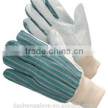 JS408SG Cow Split Cotton Back Leather Glove,Safety Glove, leather working gloves