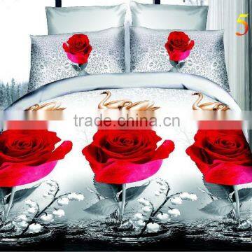 3d/5d bedsheet microfiber bedding set with duvet cover&pillowcase 80gsm-flower5