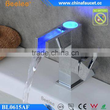 Bathroom Led Light Temperature Control Automatic Faucet Rectangle Mixer