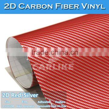 High Quality Glossy Twill 2D Carbon Fiber Film Adhesive Vinyl Car Sticker