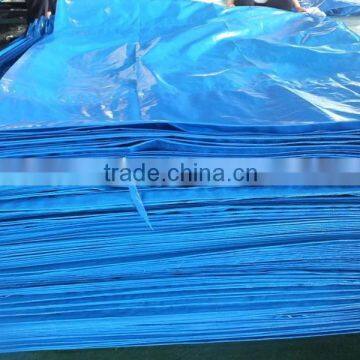 Double Blue High Quality pe Tarpaulin Sheet Trestle Leno Woven Fabric High Tensible Strong Striped Hem 1 Meter Interval Anti-uv photo-4