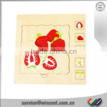 Strawberry Gowth Simple Multiple Layer Wooden Puzzle