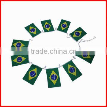 string flag,14*21cm small size Brazil flag,eco-friendly material flag