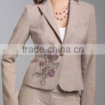 Fashion High Neck Designs 1 Button For Ladies Suit