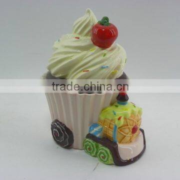 Christmas Gift ceramic candy jar with train design