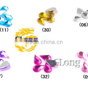 5*8mm Water Drop 3D Shape Acrylic Flat Back Mix Color Rhinestone Crystal For Stylish Bag Garment Shoes #GY015-8P(Mix-s)