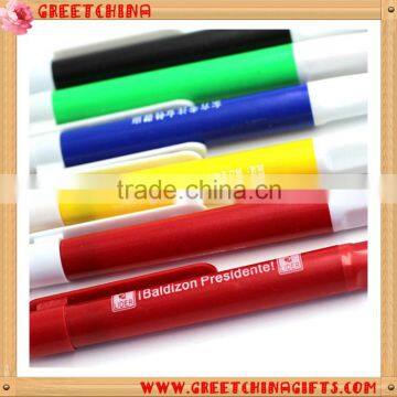 Custom Printed LOGO Clips Colorful Plastic Ballpoint Pen With Colorful Cap