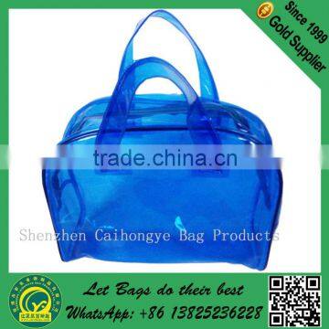 Hot sale transparent pvc shopping bag with zipper,new style transparent pvc shopping bag