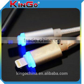 Hot Sale Product Silver and Gold Color Rope USB Data Cable With Led Lighting