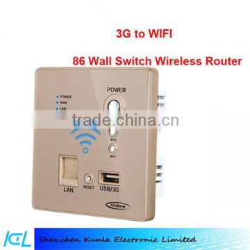 Factory Wallpad Gold Wall Embedded USB 3G WiFi Smart Socket WPS USB Wireless Wall Charger Socket