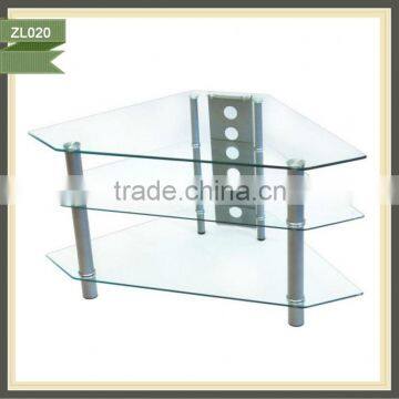 Clear Tempered Glass Corner Entertainment Unit TV Stand ZL020