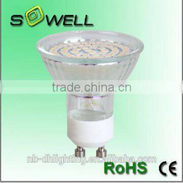 Hot sales 220-240V 3W/4W 2835SMD 20PCS GU10 LED lamps, 3000K Glass 30000H LED lights made in China
