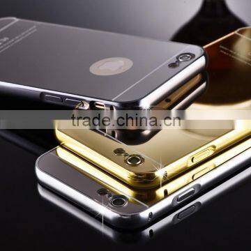 Aluminum metal frame bumper mirrior back Mobile phone cover and accessory for iphone 6 accessory for iphone 6S