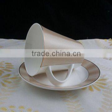350ml Gloden Color Mug Cup and Saucer photo-3