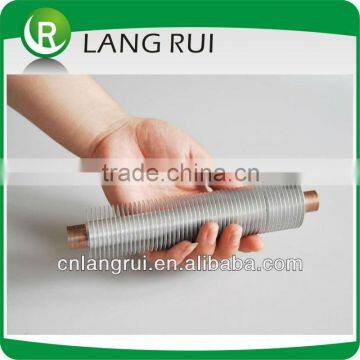 Copper finned condenser tube heating