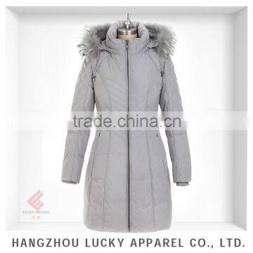 lady women fashion real fur winter down jacket LK15003-A