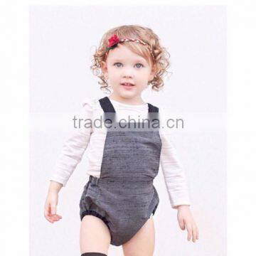 (CR717#grey)boutique bottom romper ribbon cotton woven bodysuit summer easter holiday one piece suit