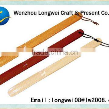 decorative painted long handled woodenshoe horn